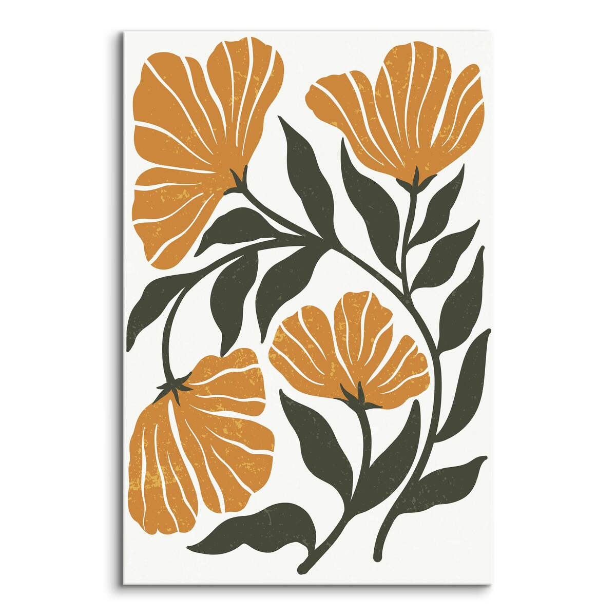 Obraz Pomarańczowe Tropikalne Kwiaty 80x120cm