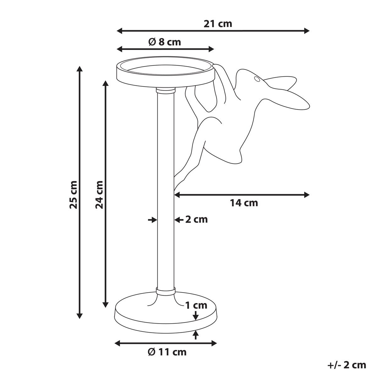 Świecznik KOSOR Metal 25 cm Złoty