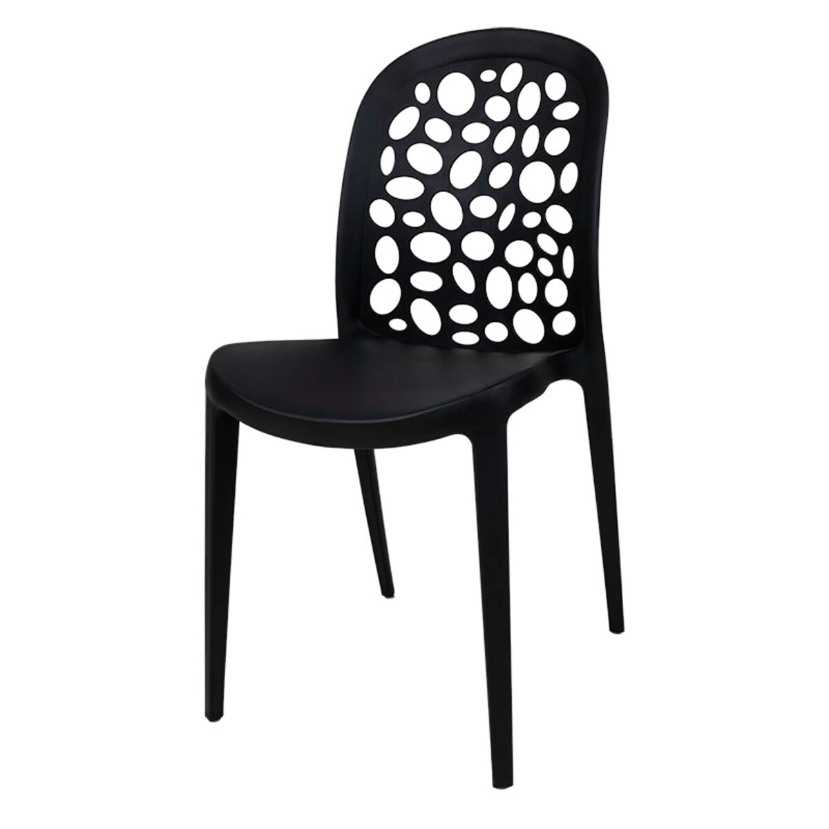 Krzesło plastikowe czarne nowoczesne do salonu ogrodu na balkon