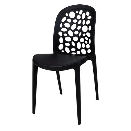 Krzesło plastikowe czarne nowoczesne do salonu ogrodu na balkon