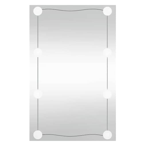 vidaXL Lustro ścienne z LED, 40x60 cm, szklane, prostokątne