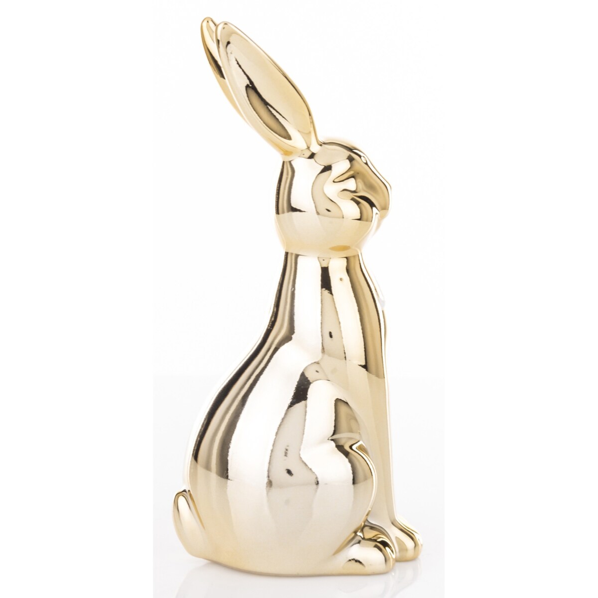 Dekoracja - siedzący złoty królik 24x8,5x12 cm