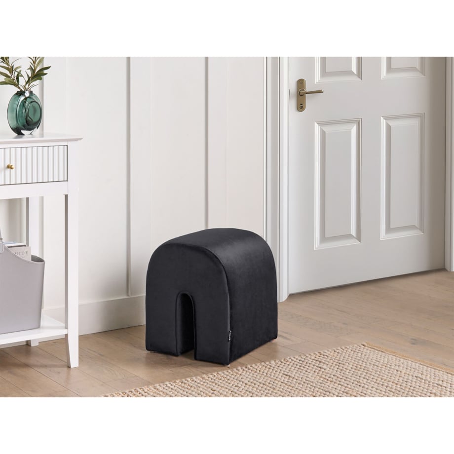 Puf welurowy 35 x 42 x 42 cm czarny MODOC