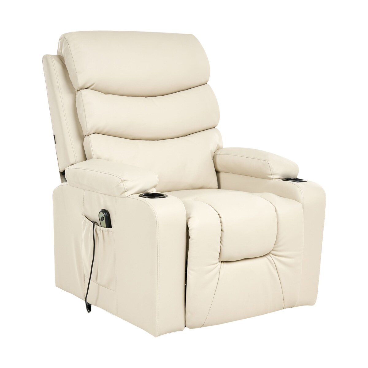 Elektryczny fotel rozkładany ETER Ekoskóra Beżowy