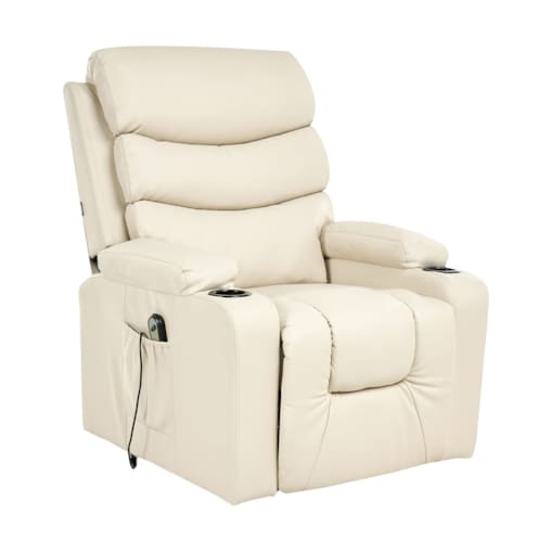 Elektryczny fotel rozkładany ETER Ekoskóra Beżowy