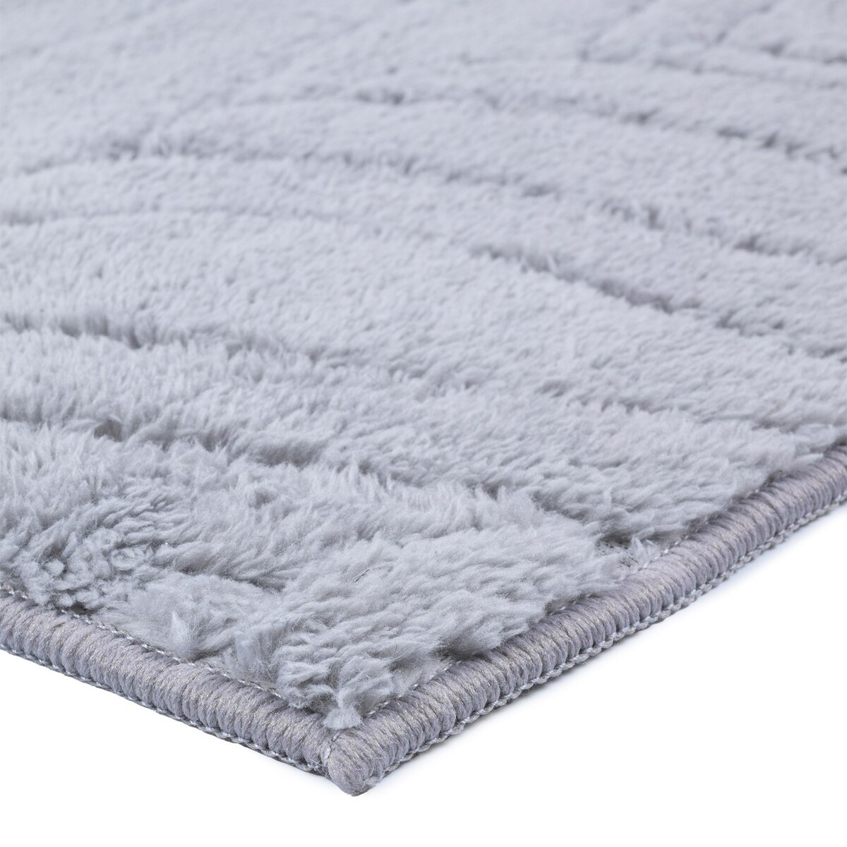 Dywan pluszowy Botanic Liście 80x150 cm e-floor Liście OEKO-TEX szary