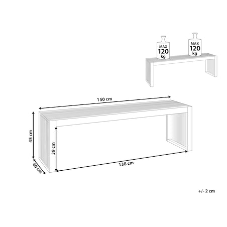 Zestaw 2 ławek ogrodowych SULZANO 150 cm Drewno akacjowe Brązowy