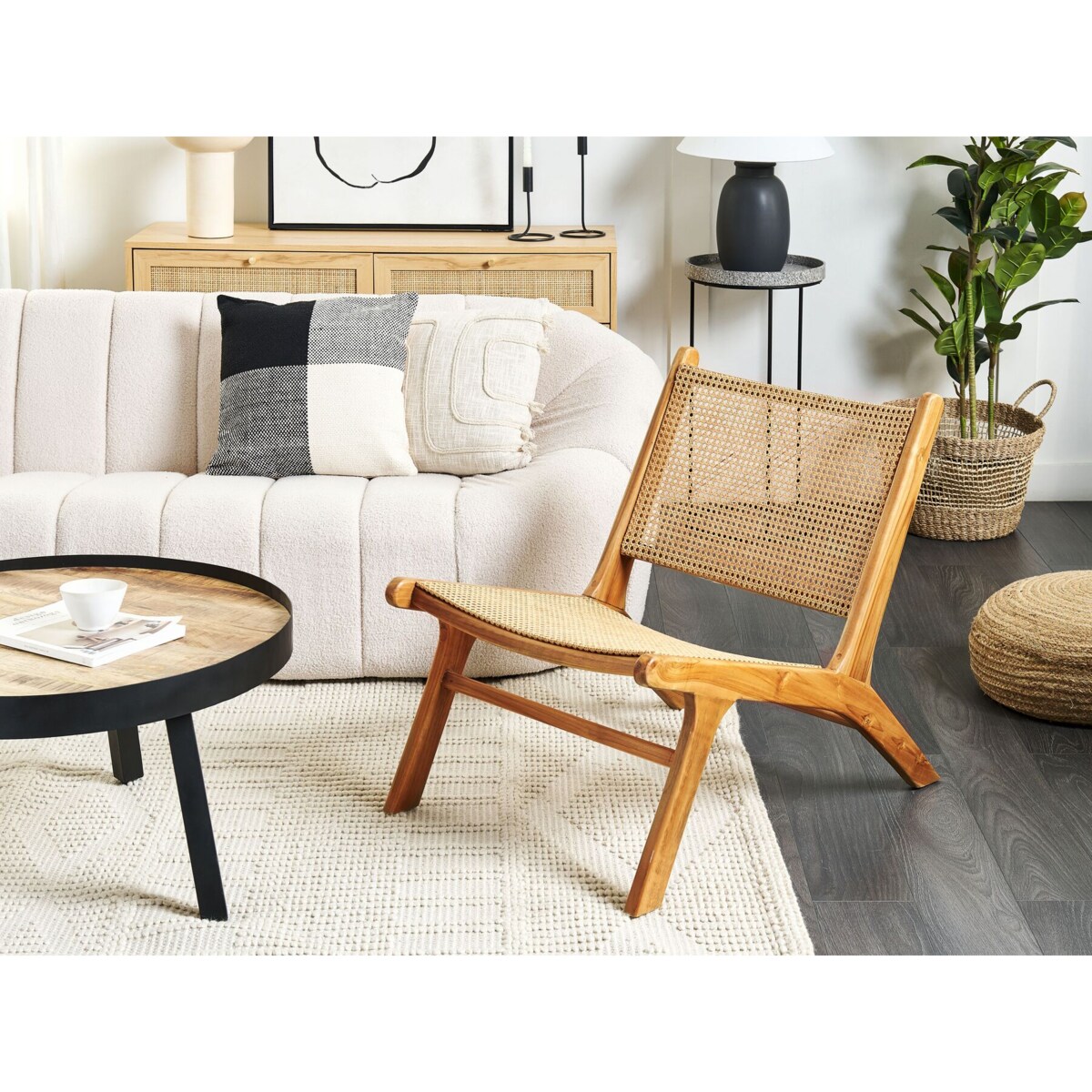 Krzesło drewniane z plecionką rattanową jasne drewno MIDDLETOWN