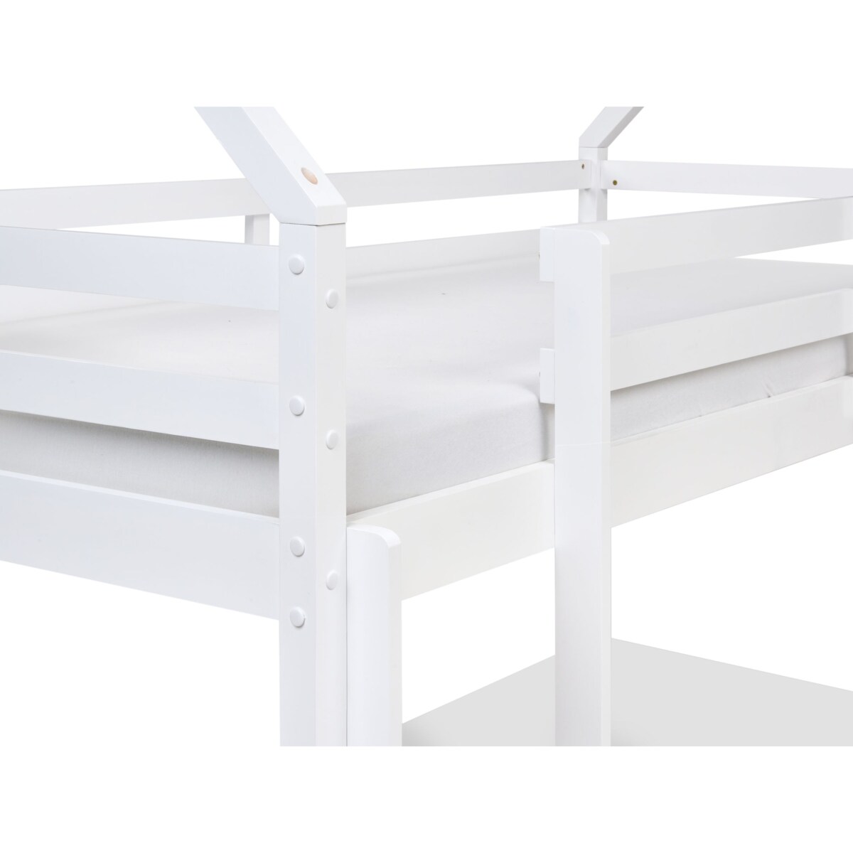 Łóżko piętrowe z szufladami Domek Drewno sosnowe TERNAS 90 x 200 cm Różowy