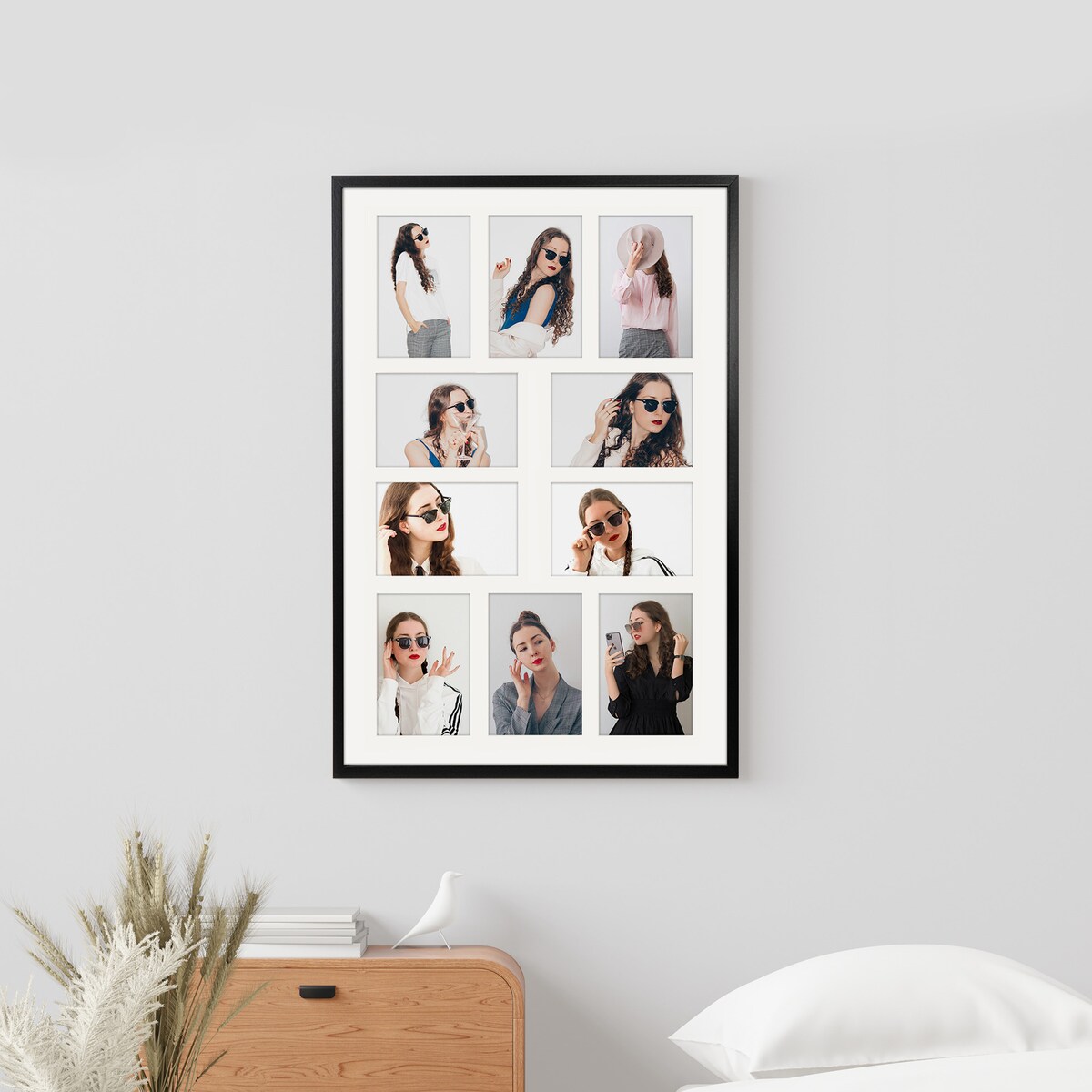 Ramka na zdjęcia 10 zdjęć 10x15 cm rama czarna foto galeria 40x60 cm FRAMAI®