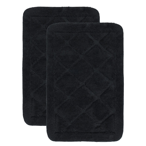 Zestaw 2szt Dywanik łazienkowy Soft 40x60 cm antypoślizgowy czarny
