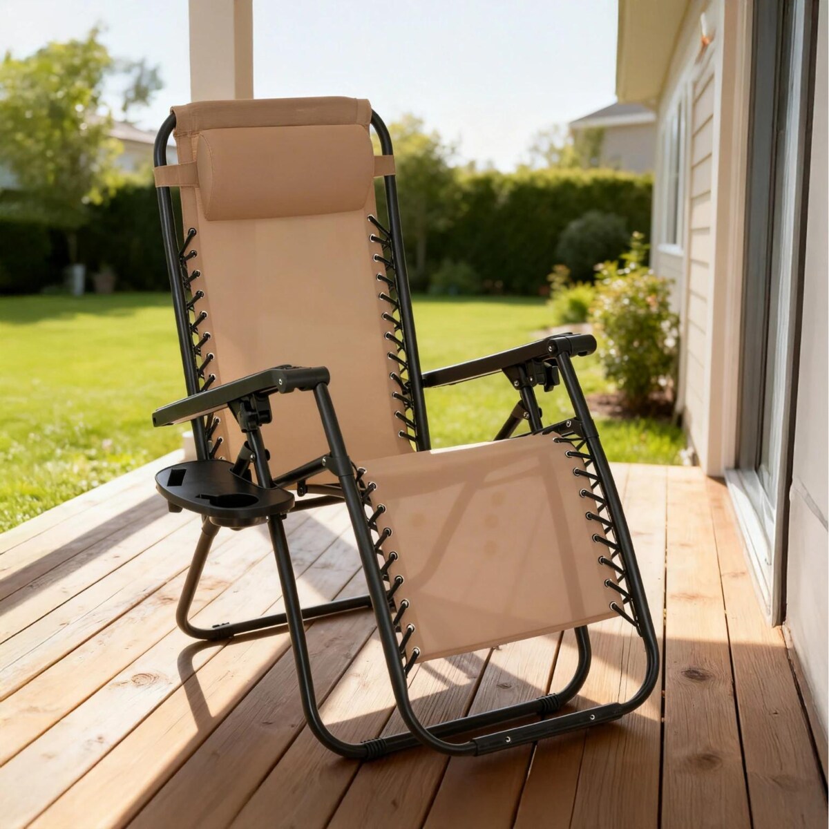 Leżak wielopozycyjny ZERO GRAVITY ogrodowy składany