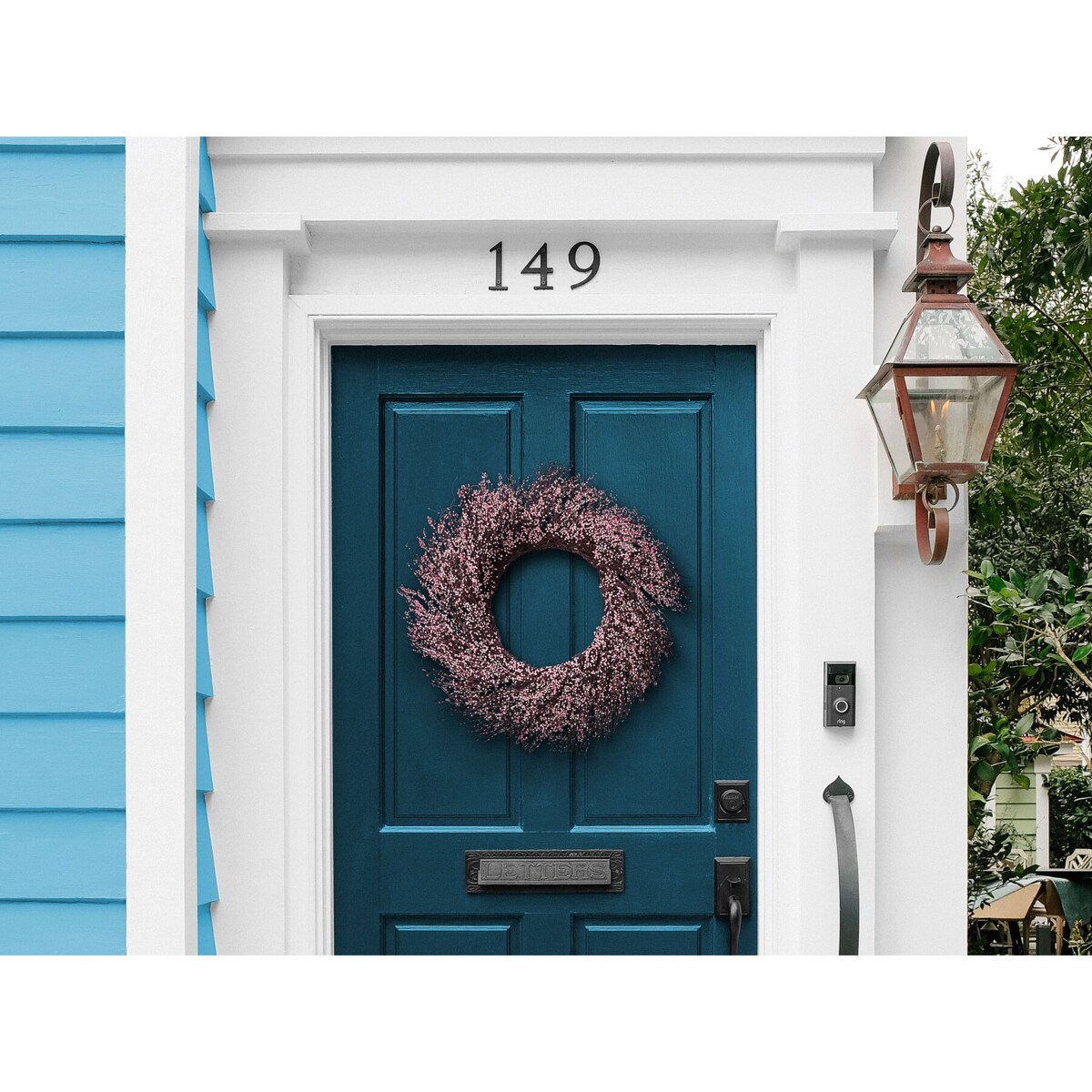 Wianek na drzwi ø 50 cm różowy GALLETAS