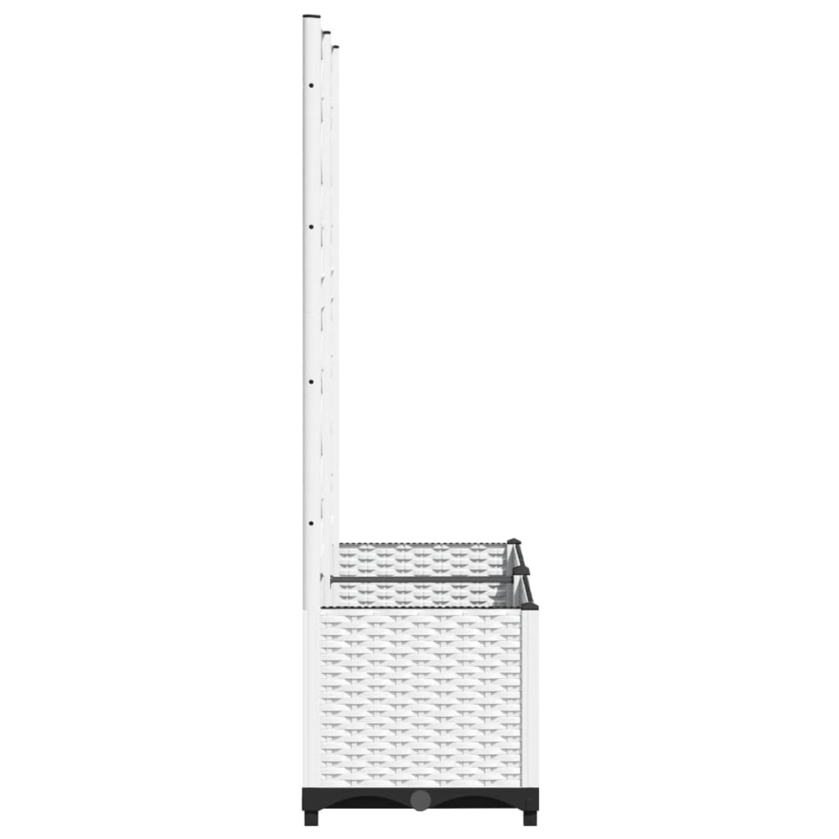 vidaXL Donica ogrodowa z kratką, biała, 80x40x136 cm, PP