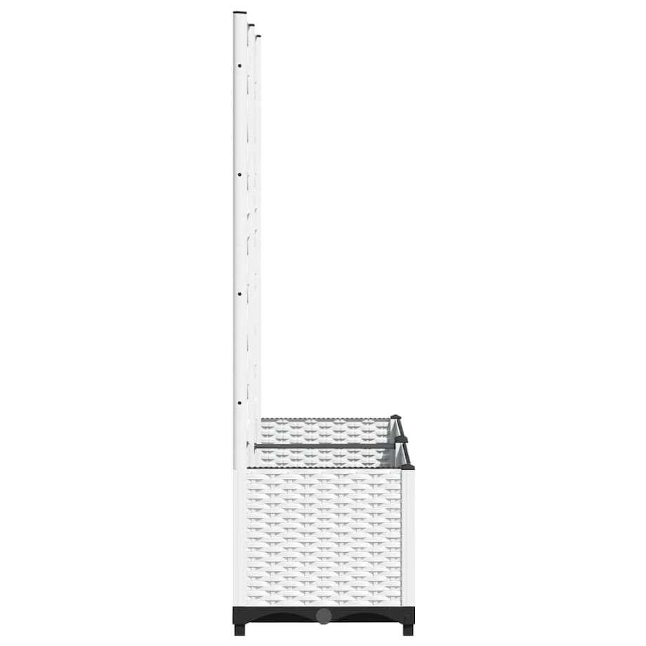 vidaXL Donica ogrodowa z kratką, biała, 80x40x136 cm, PP