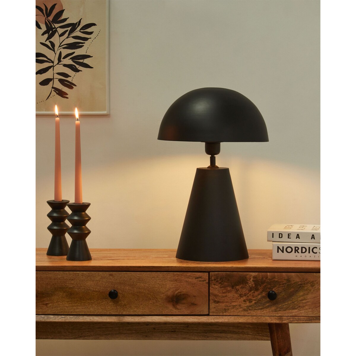 Lampa stołowa metalowa czarna PALMIET