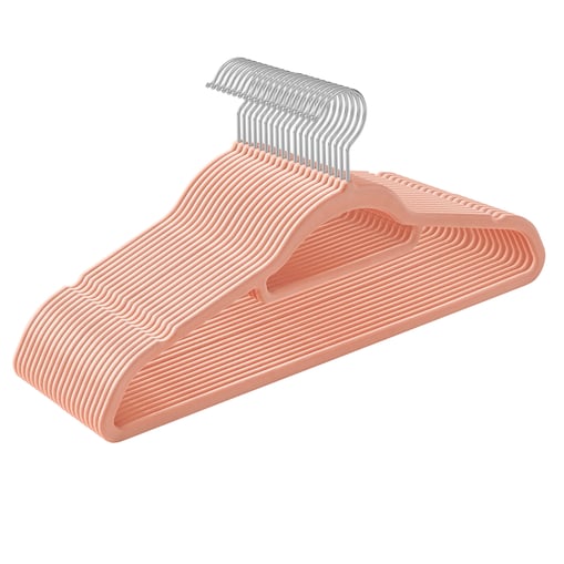 Wieszaki Welurowe Na Ubrania Komplet 20Szt Różowy