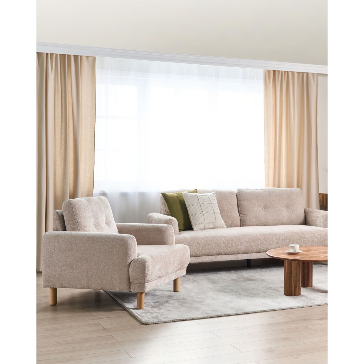 Fotel Boucle Beżowy TUVE