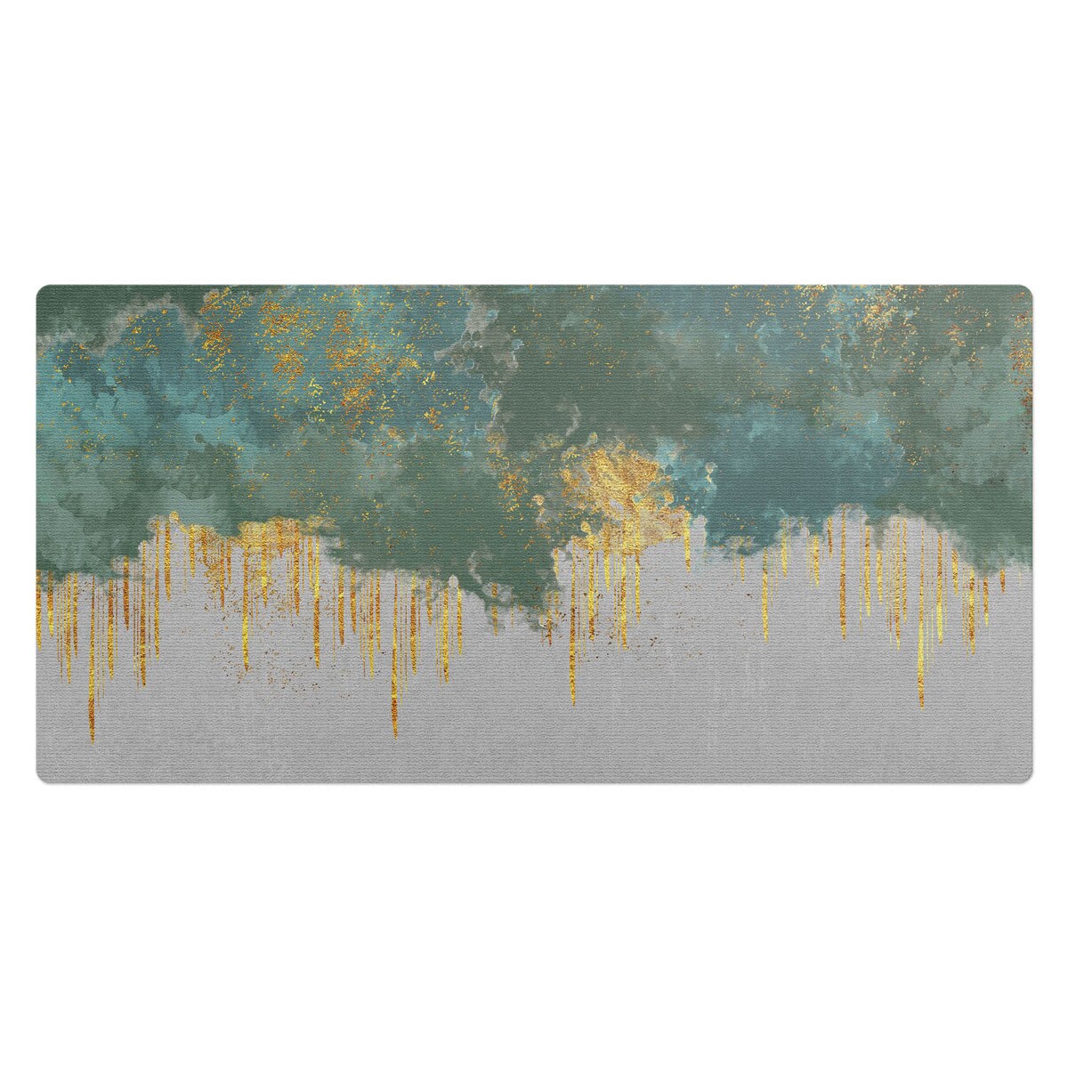 Zielona mata na biurko Abstrakcyjne smugi, 100x50 cm