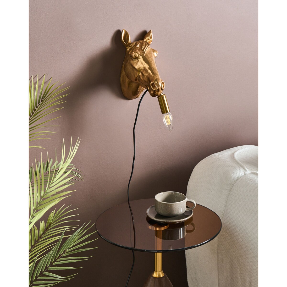 Lampa ścienna Koń PHILIPPE Złoty