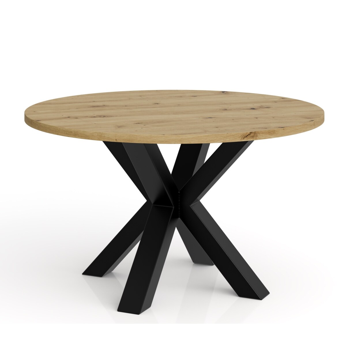 Stolik kawowy NEO okrągły 58 cm, metalowa podstawa- dąb artisan