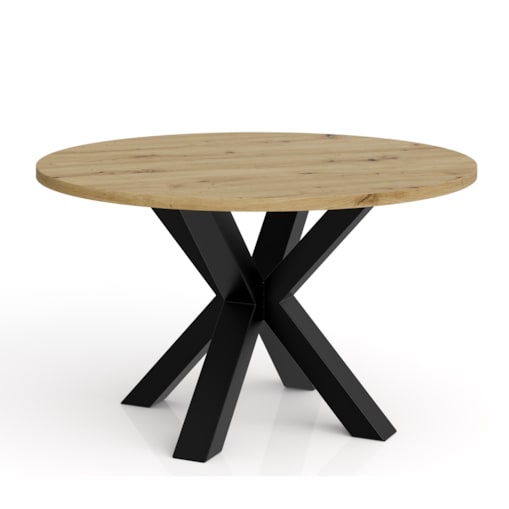 Stolik kawowy NEO okrągły 58 cm, metalowa podstawa- dąb artisan