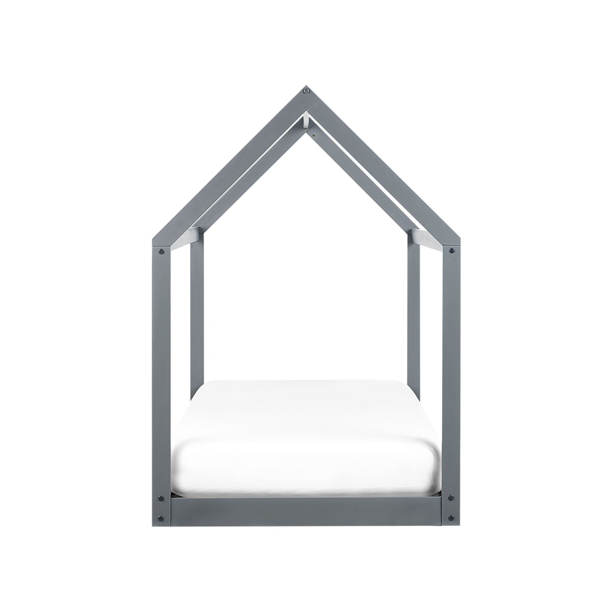 Łóżko dziecięce domek drewniane 90 x 200 cm szare TOSSE