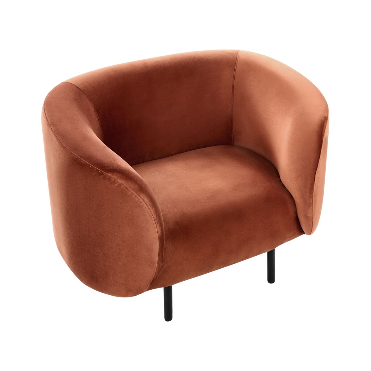 Fotel LOEN Welur Pomarańczowy