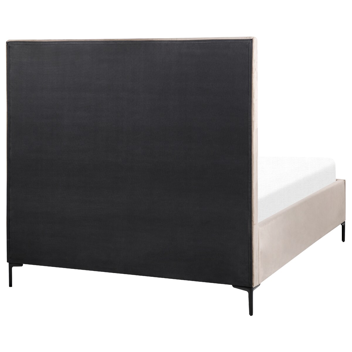 Łóżko z pojemnikiem Welur SEZANNE 140 x 200 cm Beżowoszary