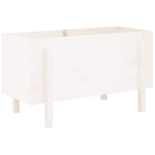 vidaXL Donica ogrodowa na nóżkach, biała, 101x50x57 cm, drewno sosnowe