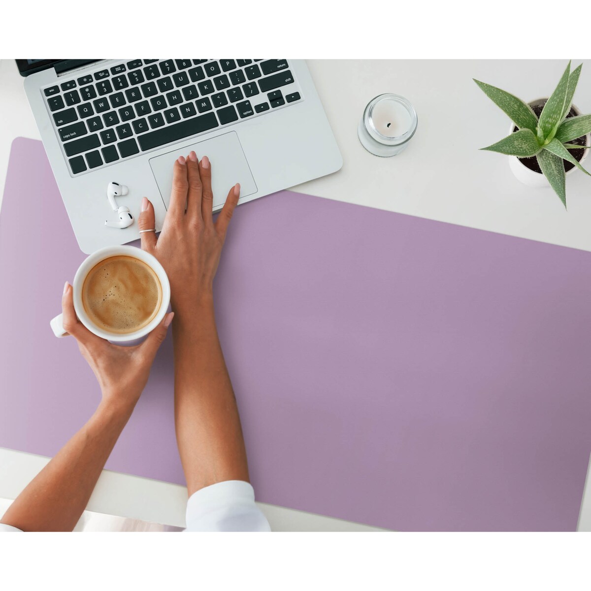 Fioletowa mata na biurko Kolor Jasnofioletowy, 100x50 cm