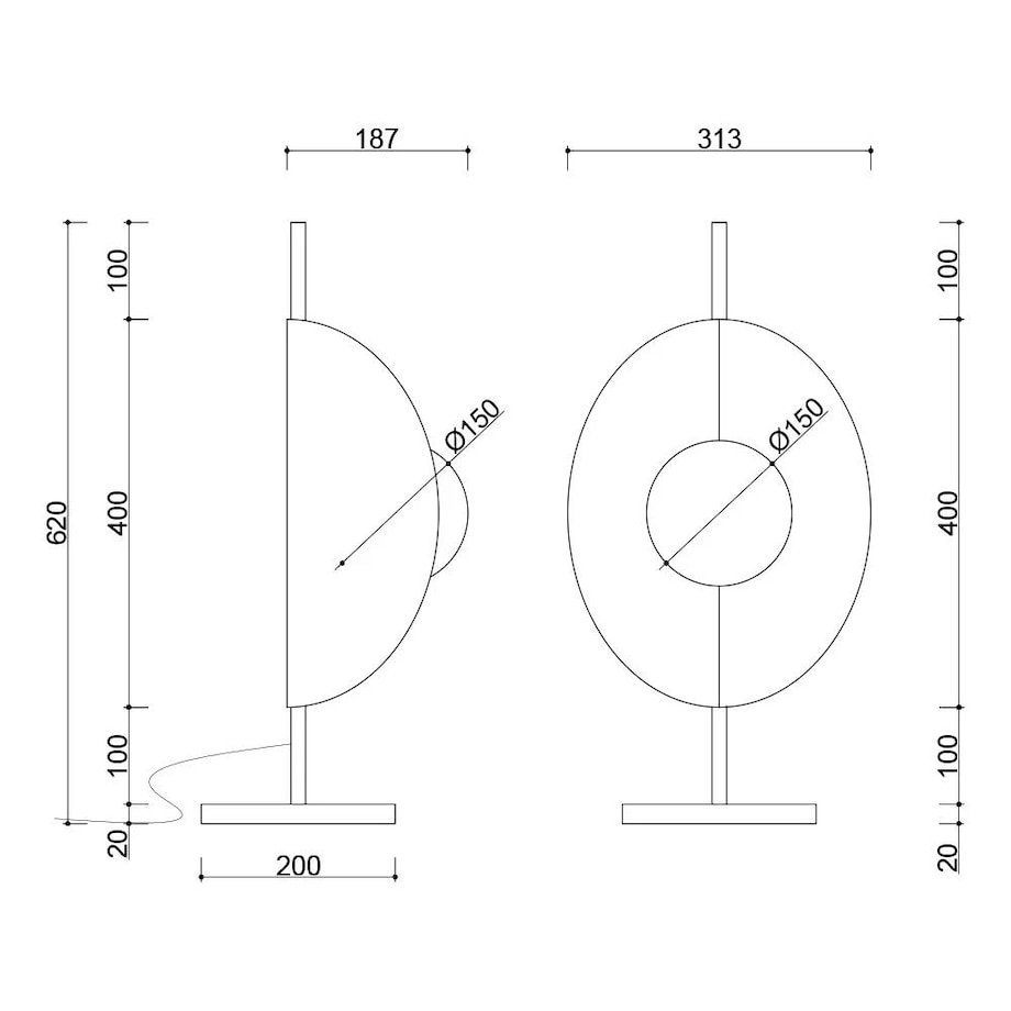 SALLO ST czarna lampa stołowa