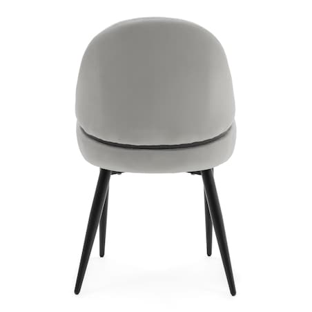 Krzesło tapicerowane welurowe do salonu BERGAMO jasnoszare