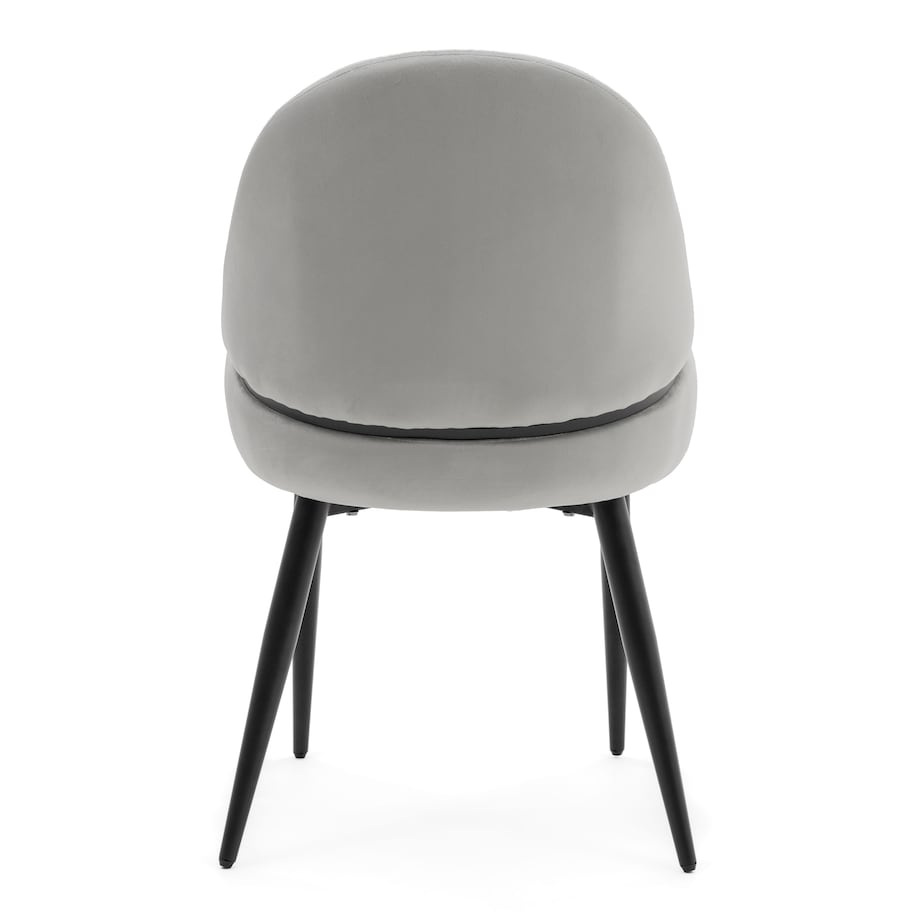 Krzesło tapicerowane welurowe do salonu BERGAMO jasnoszare