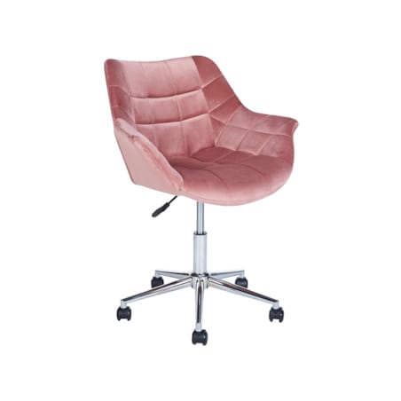 Krzesło biurowe regulowane welurowe różowe LABELLE