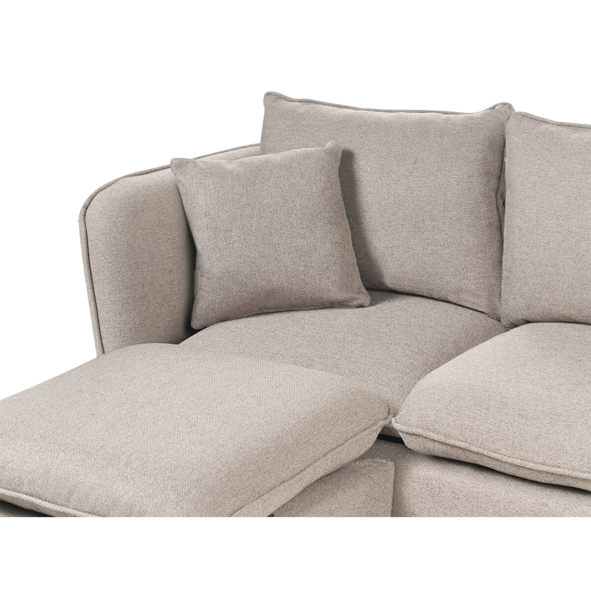 Sofa DALVIK Jasnobrązowy z otomaną dla 3 osób