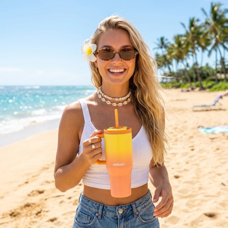 Kubek termiczny ze słomką Rio 950ml - Soft Sunrise