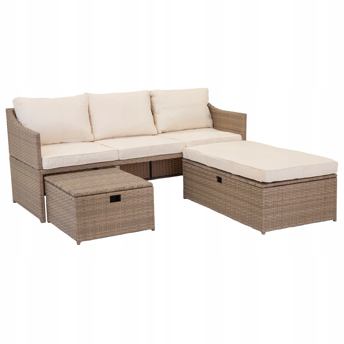 Modułowy zestaw mebli ogrodowych z technorattanu