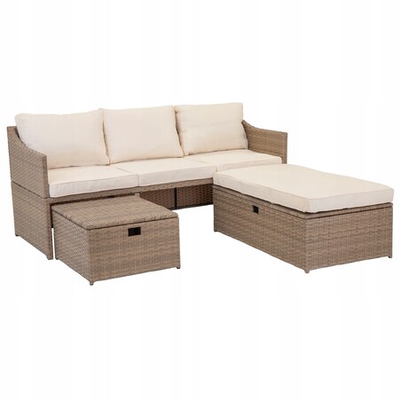 Modułowy zestaw mebli ogrodowych z technorattanu