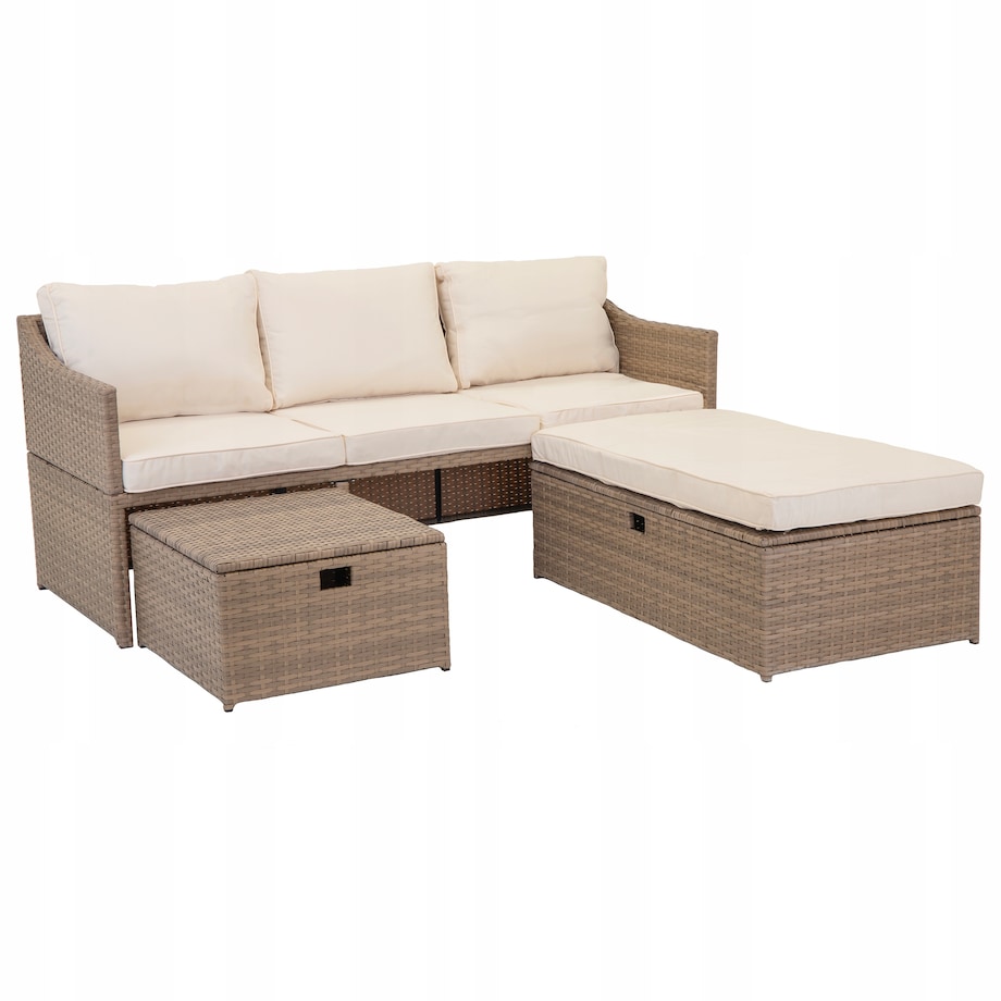 Modułowy zestaw mebli ogrodowych z technorattanu