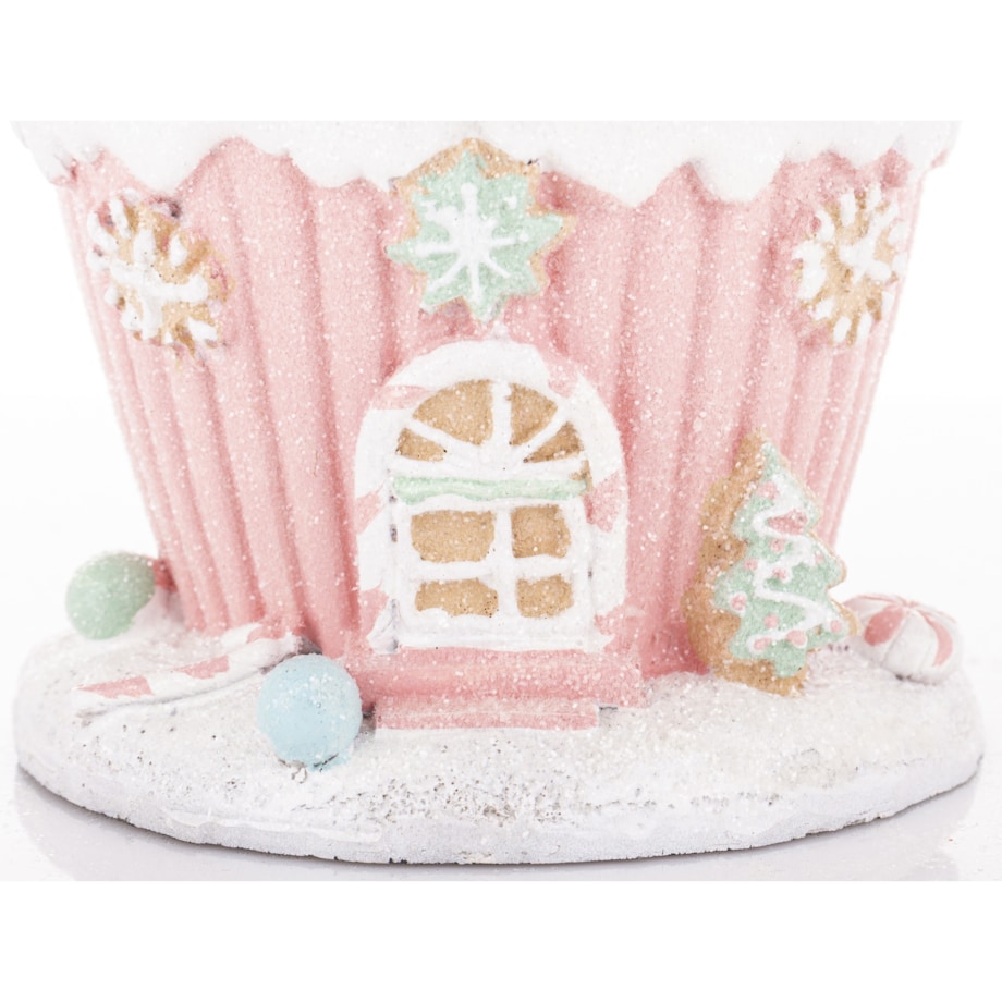 Figurka - domek MUFFIN 20x14 cm różowy