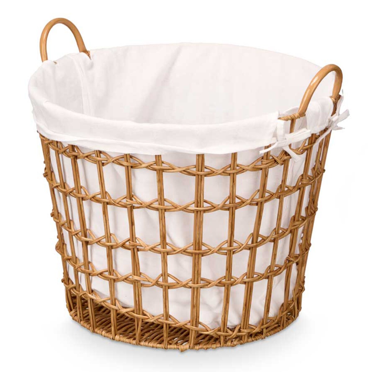 Pleciony kosz na pranie z uchwytami, 44 x 50 x 43 cm