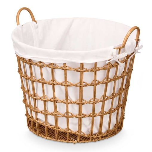 Pleciony kosz na pranie z uchwytami, 44 x 50 x 43 cm