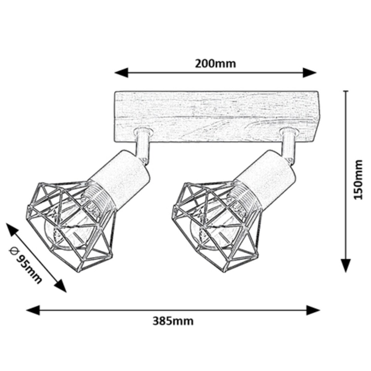 Metalowa lampa sufitowa Zeus 3138 czarne reflektorki na belce do kuchni