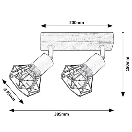 Metalowa lampa sufitowa Zeus 3138 czarne reflektorki na belce do kuchni