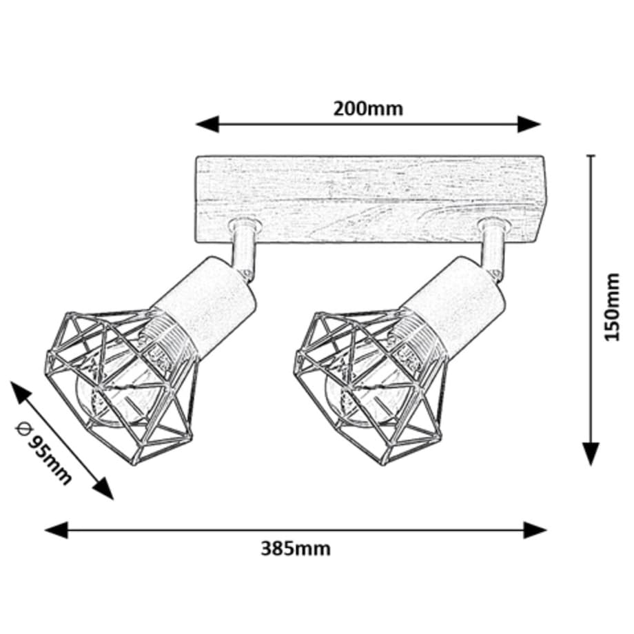 Metalowa lampa sufitowa Zeus 3138 czarne reflektorki na belce do kuchni