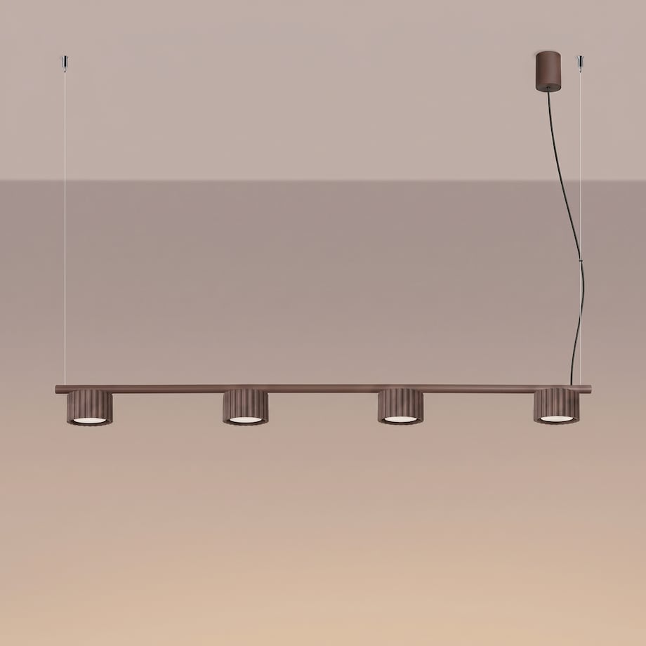 Żyrandol AURA 4 brązowa Gx53