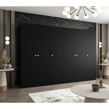 Szafa uchylna otwierana PARMA 1 300 wys. 202 cm Czarny + u. Srebrny