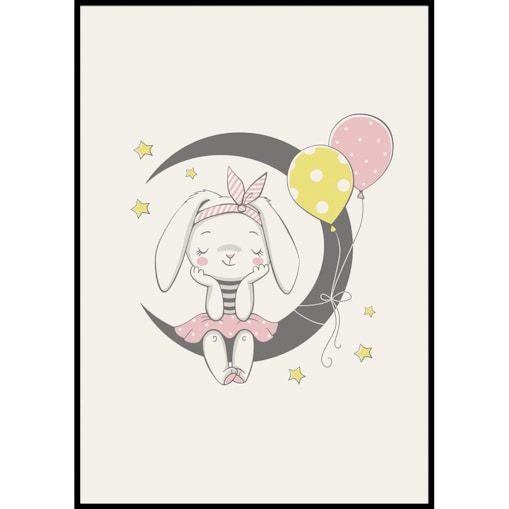 plakat króliczek z balonami 50x70 cm