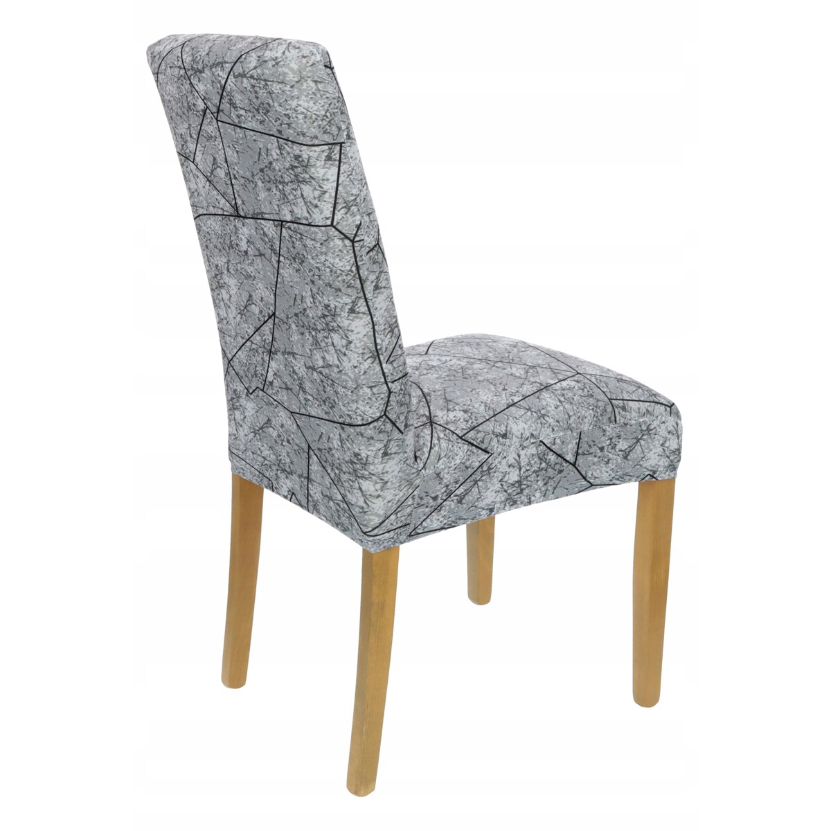 POKROWIEC NA KRZESŁO SZARY WZORY ELASTYCZNY [21CG]